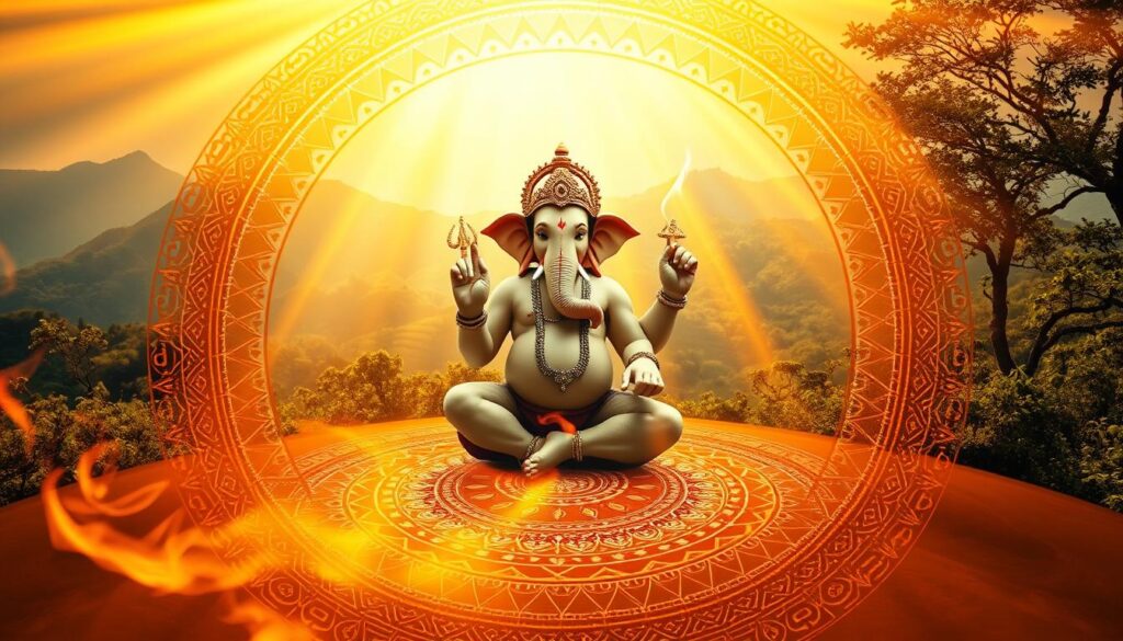 Chanting Ganesha mantras for spiritual growth